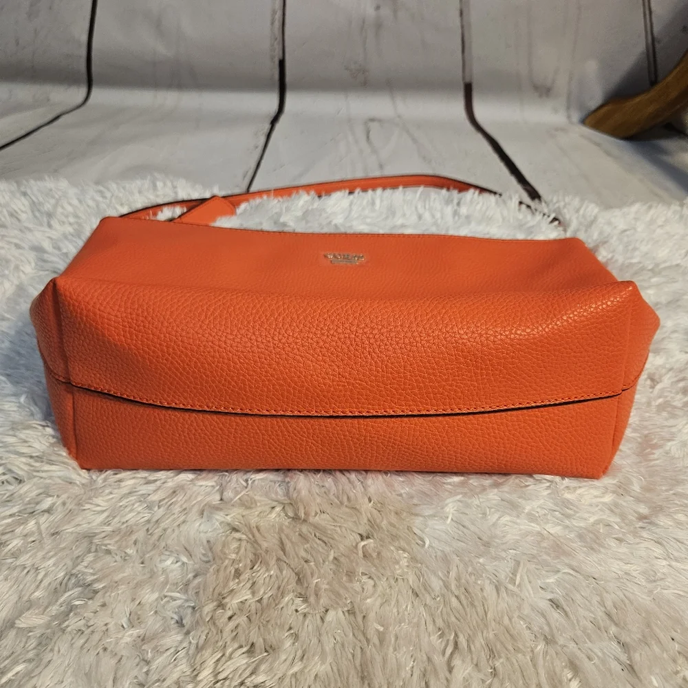 Guess Orange Faux Leather Cosmetic Bag Travel Pouch‎ Clutch - Picture 6 of 15